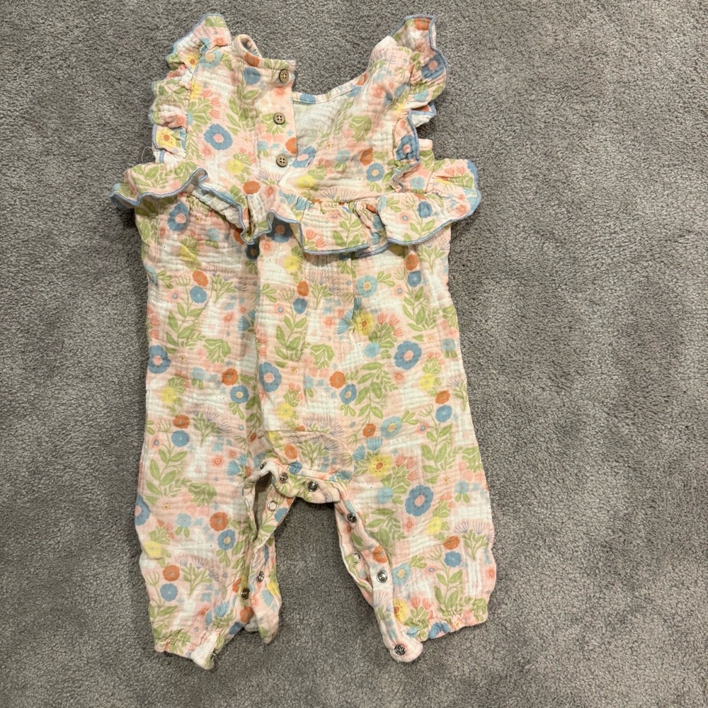 Floral Ruffle Baby Romper - Picture 4 of 4